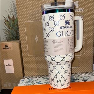 Stanley Cream Tumbler with Gucci Pattern